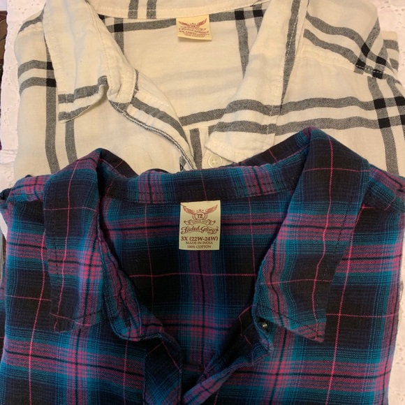 Faded Glory Tops - Faded Glory button lightweight flannel shirts